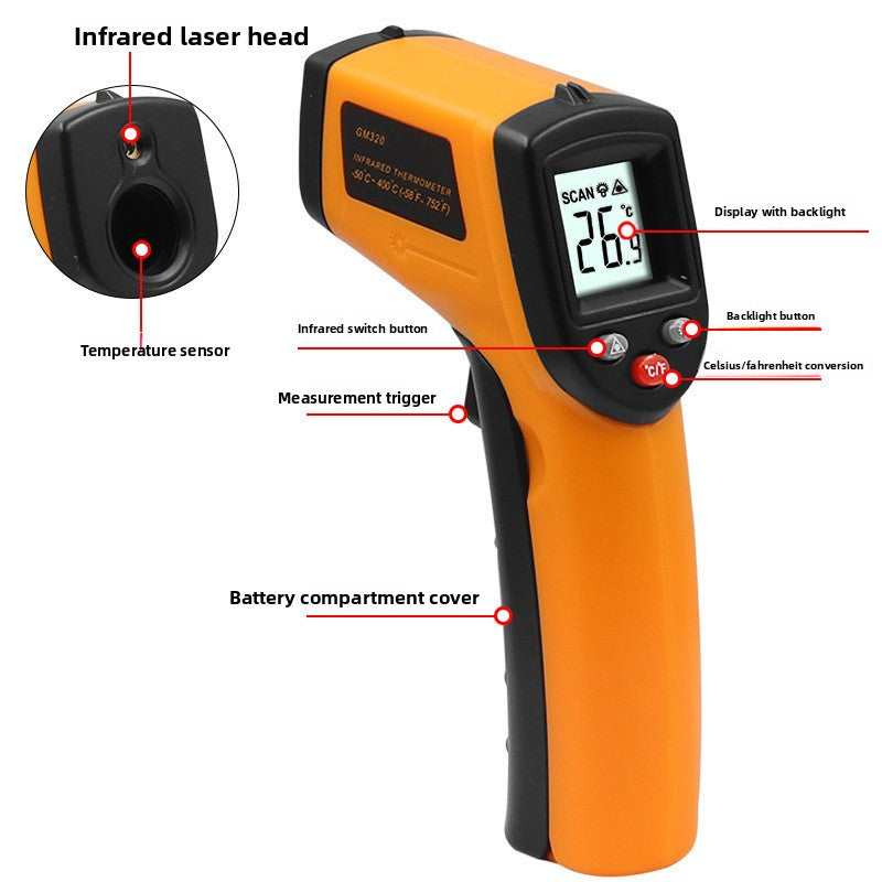 Handheld Infrared Thermometer -50? to 400?