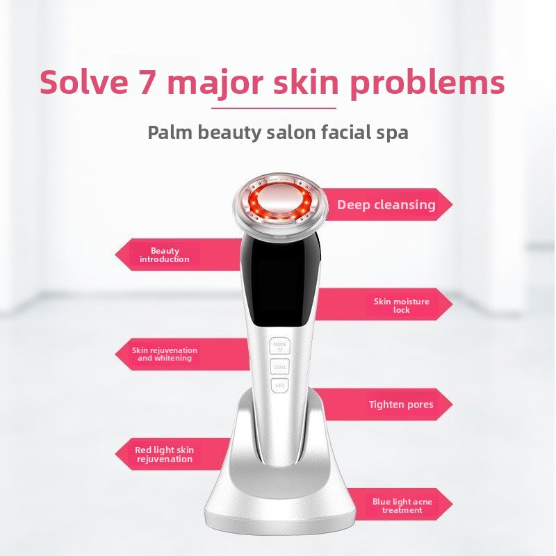 Handheld Facial Hot Cold EMS Beauty Device with Light Therapy