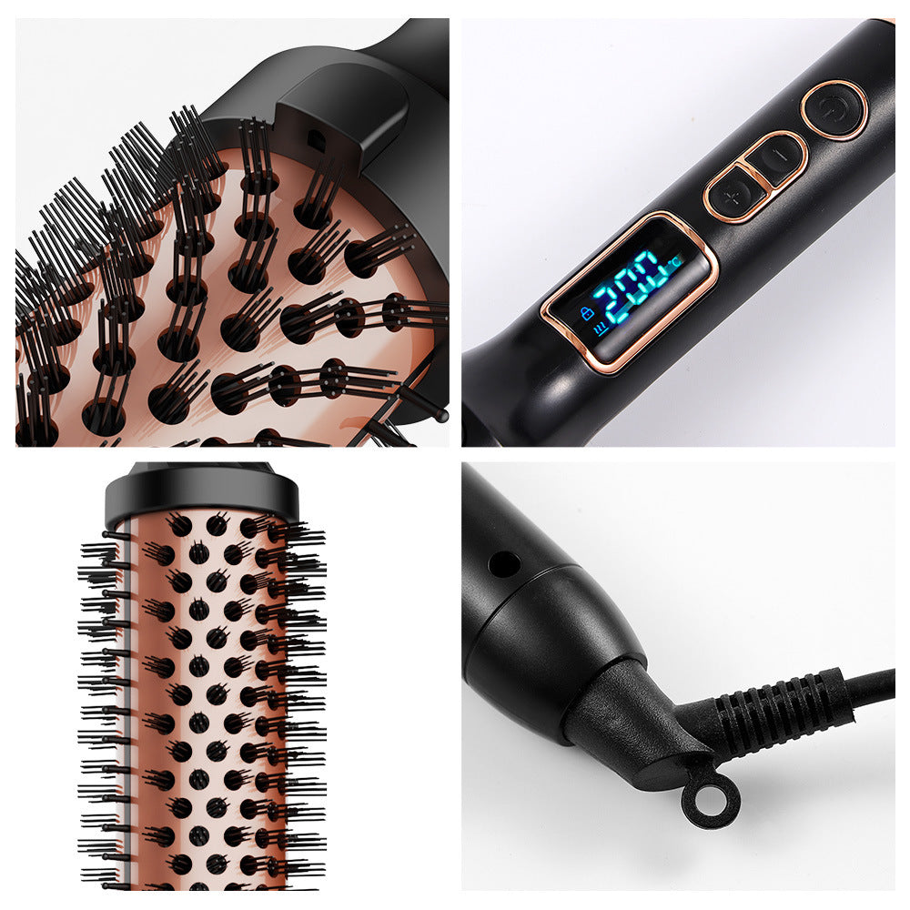 Adjustable temperature ceramic electric hair curling comb