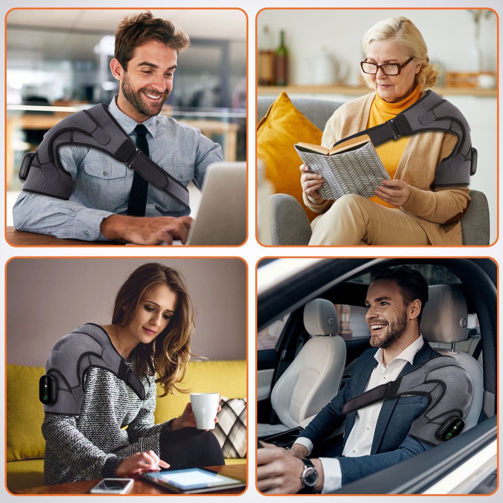 Electric heating massage shoulder support