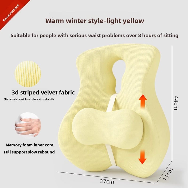 Ergonomic Memory Foam Back Support Cushion for Office Chair