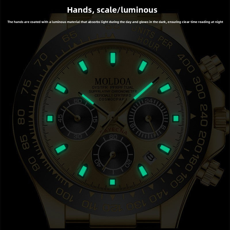 Mens Calendar Waterproof Watch with Luminous Feature