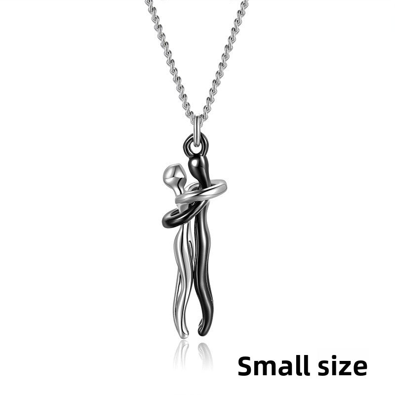 Couple Embrace Pendant Necklace