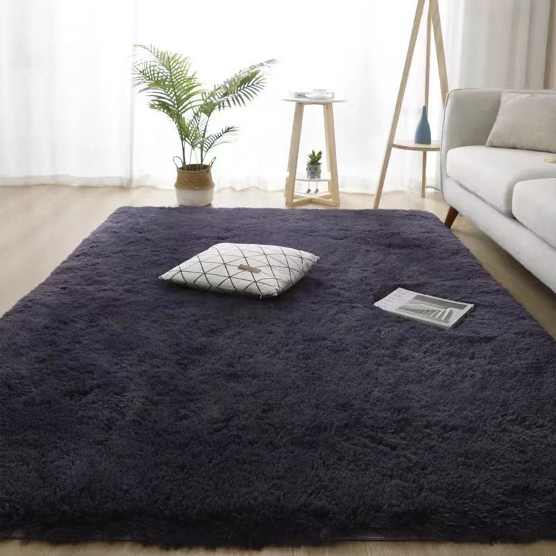 Plush Silk Hair Carpet for Home Bedroom and Living Room