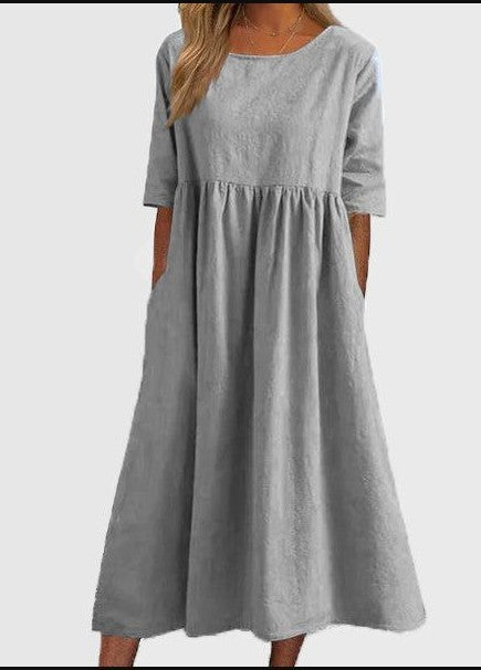 Loose round-neck dress