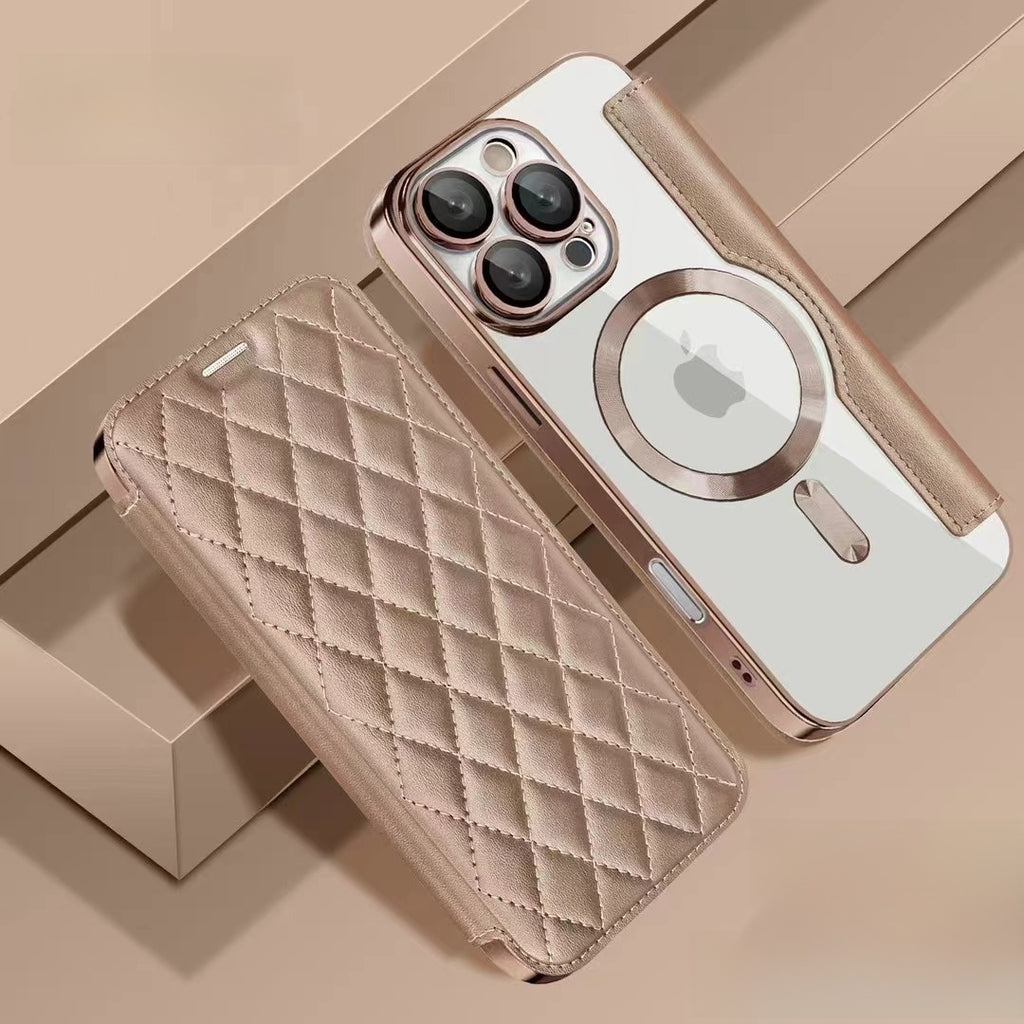 Magnetic Flip Card Leather Case