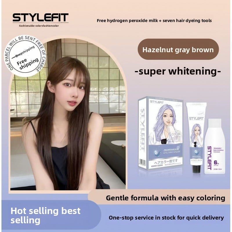 Ammonia-Free Plant-Based Hair Dye Cream for Gray Hair Coverage