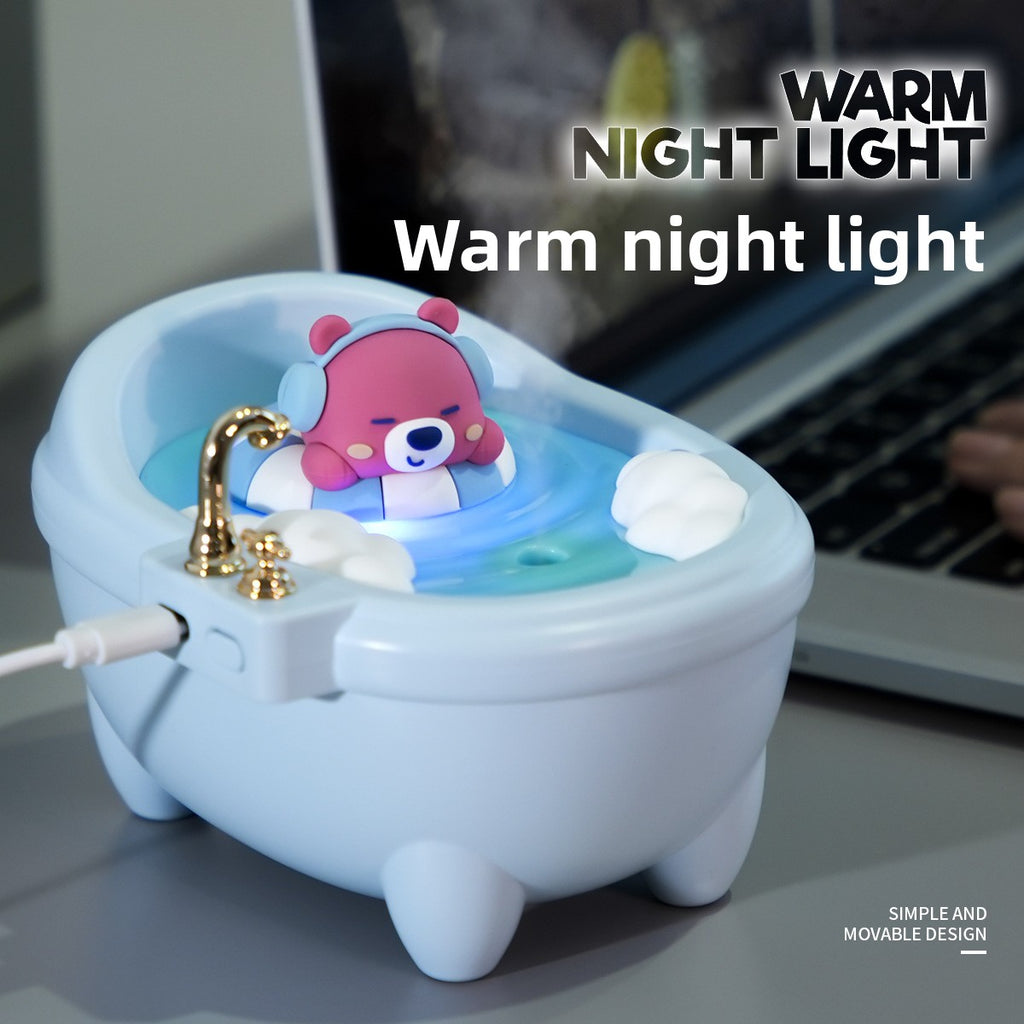 Cute Pet Bathtub USB Humidifier with Night Light