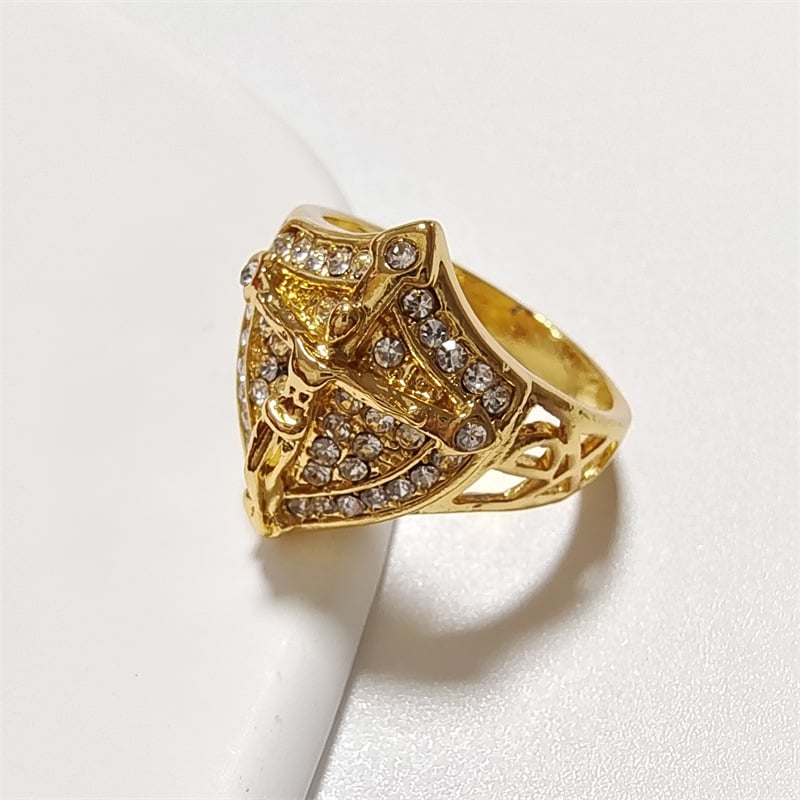 Golden Shield Ring Western Cultural Creative Men's Ring