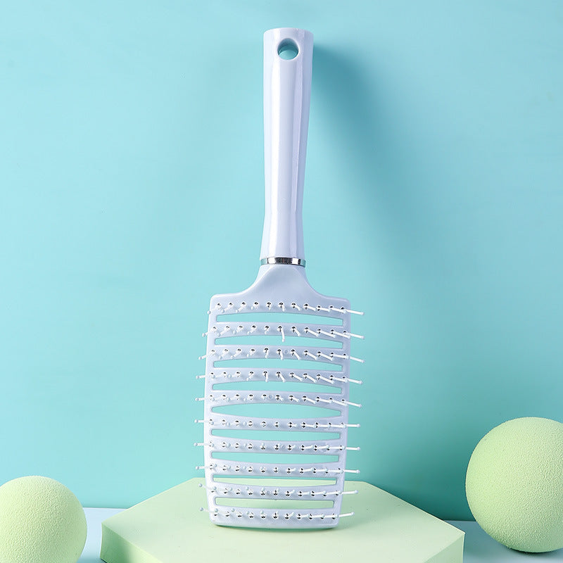 High Skull Top Fluffy Curved Hair Comb with Wide Teeth for Styling and Scalp Massage