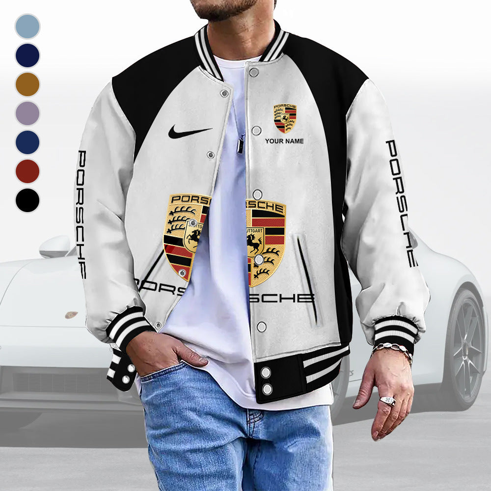 Standing collar baseball jacket