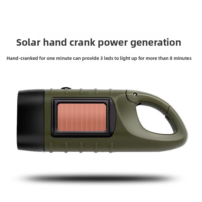 Solar Hand-Crank Flashlight with LED Emergency Light