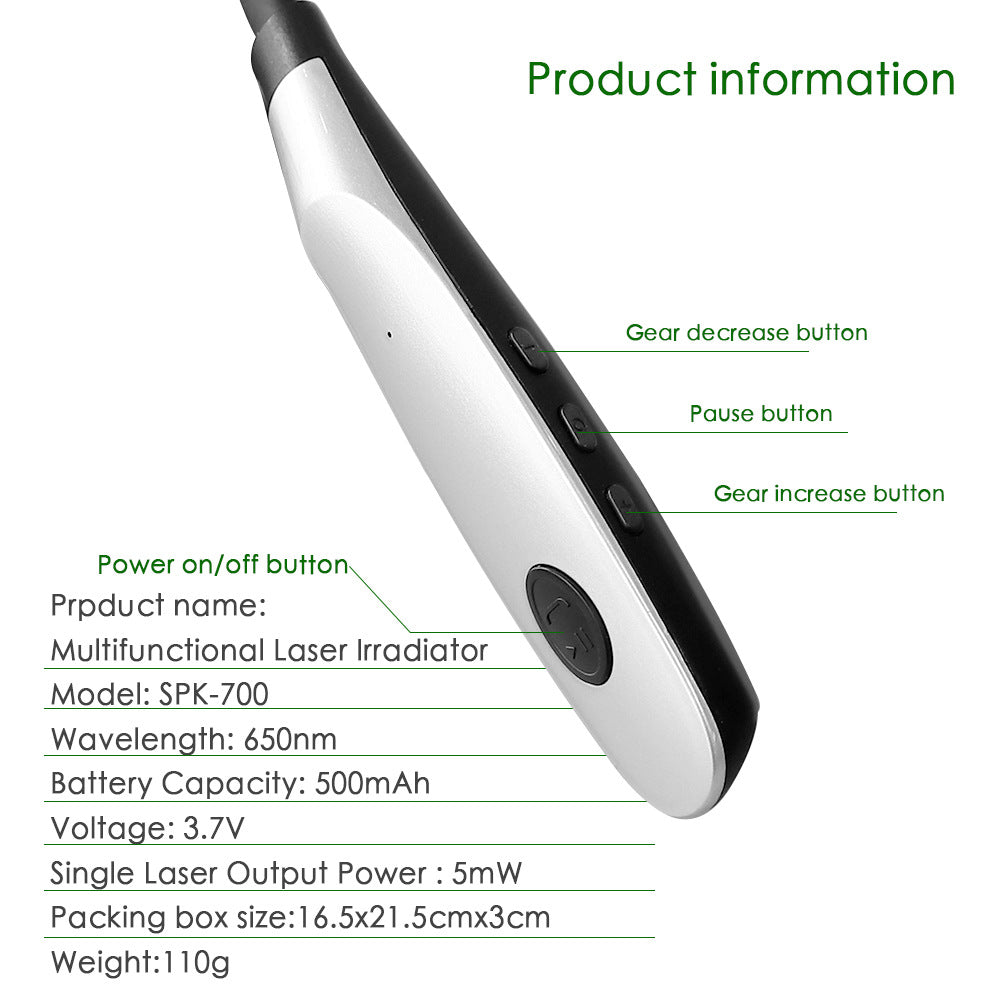 Neck-mounted nano light wave instrument