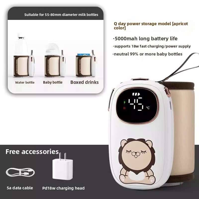 Baby Rechargeable Bottle Thermal Sleeve Soaking Milk Out Portable Warm Milk Warmer Thermostatic Heating Milk Mixing Cup Sleeve