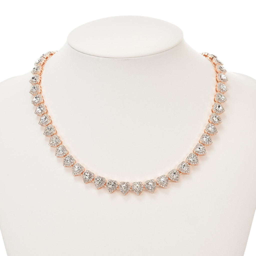 Hip-hop heart-shaped rock candy necklace