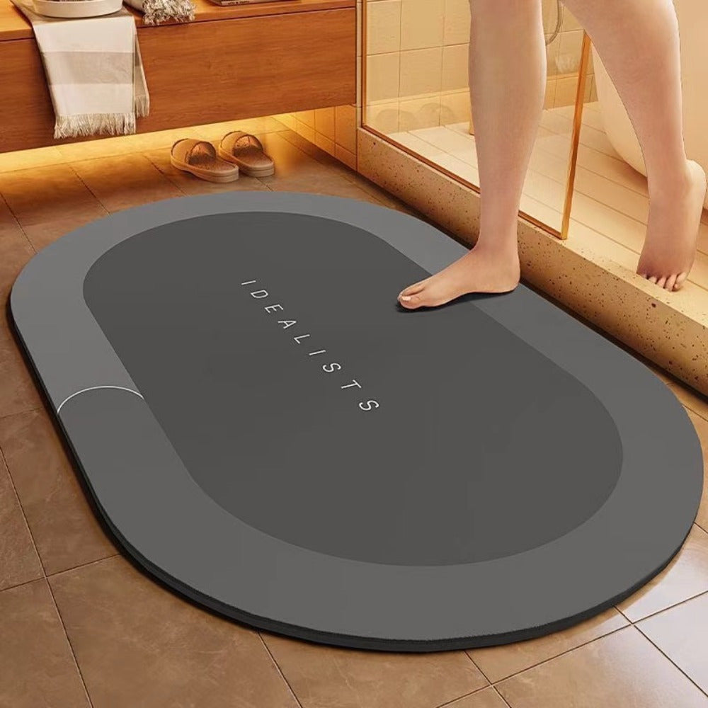 Absorbent Anti-Slip Diatom Mud Bathroom Floor Mat.