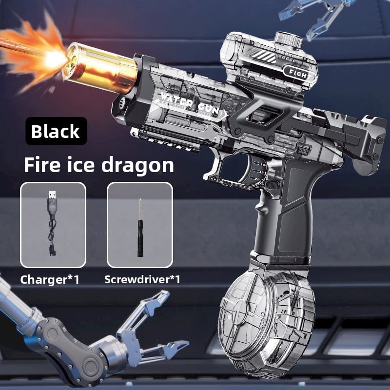 Continuous electric water gun with manual and automatic pulse to