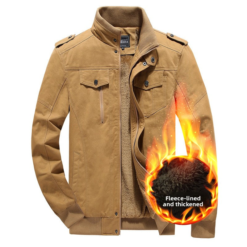 Men's Fleece-Lined Military Style Jacket