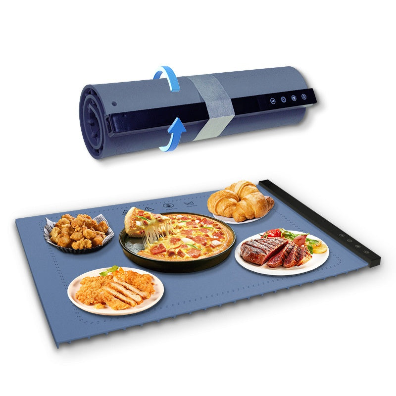 Silicone warm food plate, foldable.