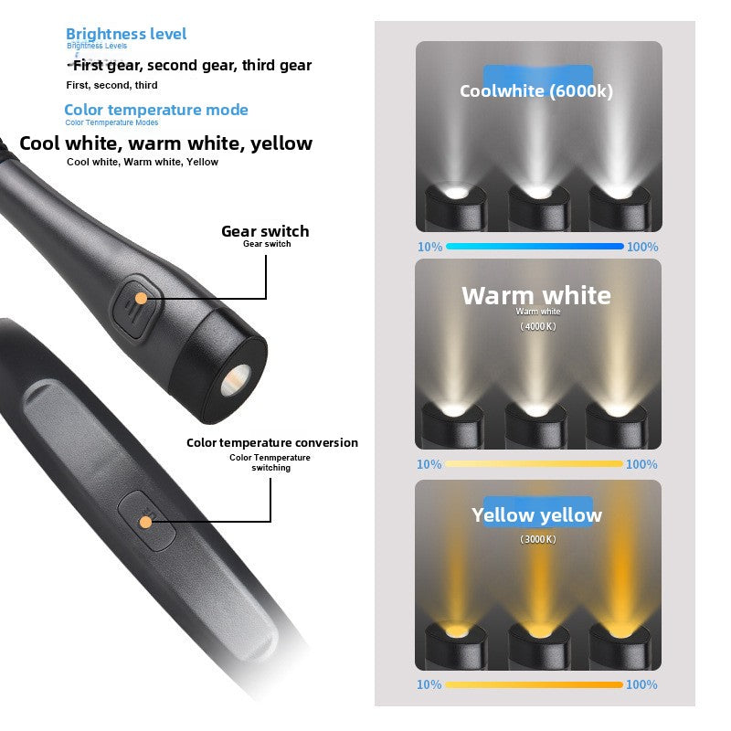 Adjustable USB Neck Reading Light with Eye Protection LED