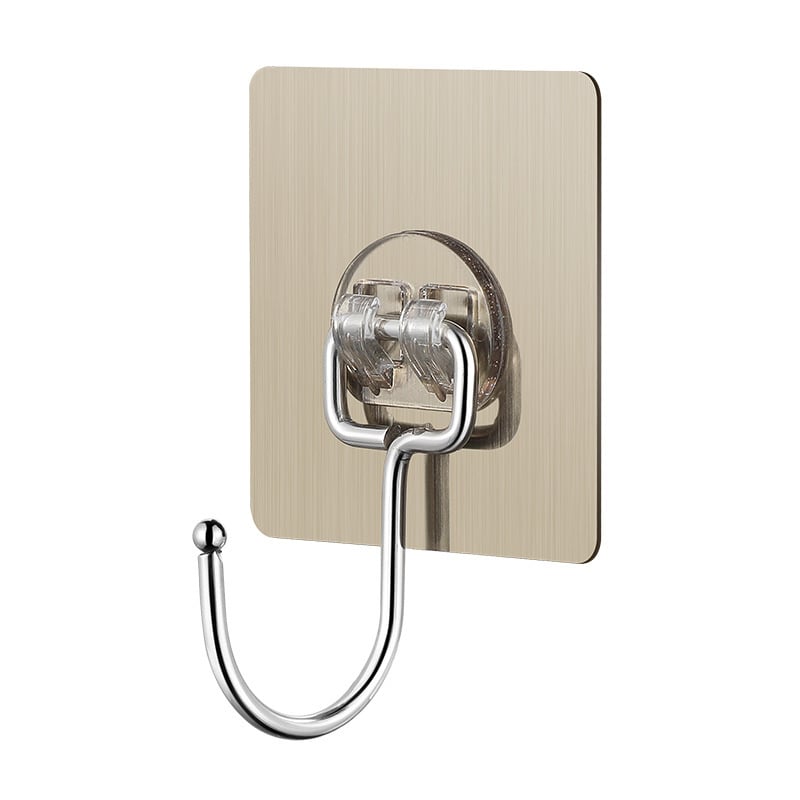 Metal large hook with strong adhesive and no need for drilling holes