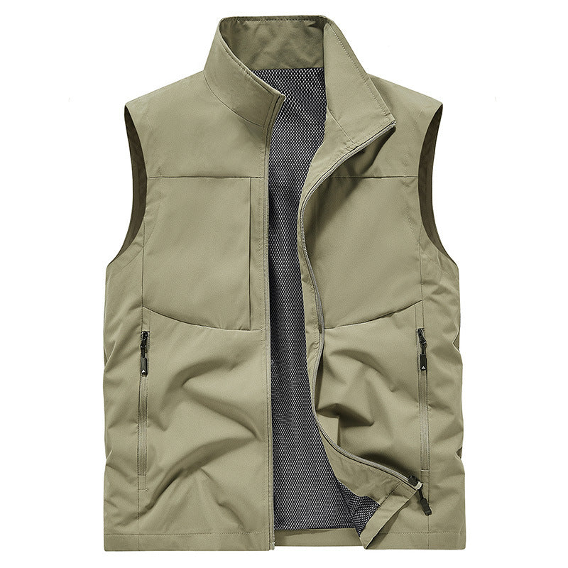 Men's Workwear Vest Waterproof Quick-Drying Multi-Pocket