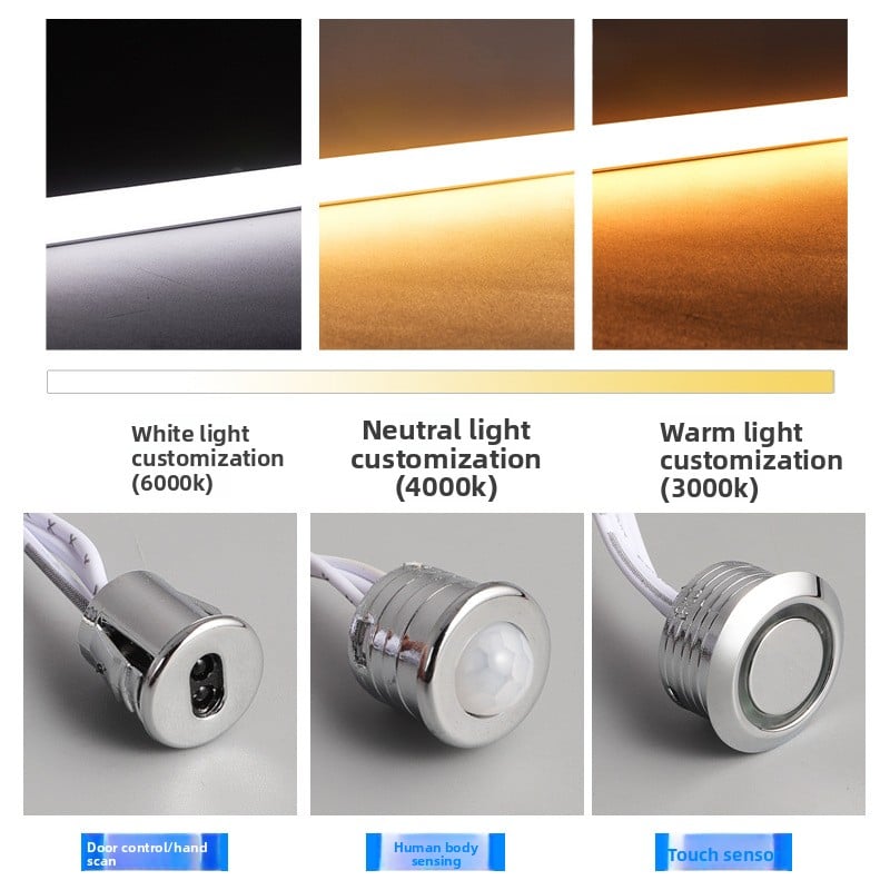 Embedded cabinet lights led Cabinet bottom lights wardrobe lights human body induction shoe cabinet wine cabinet hand-held Display Cabinet floor lights