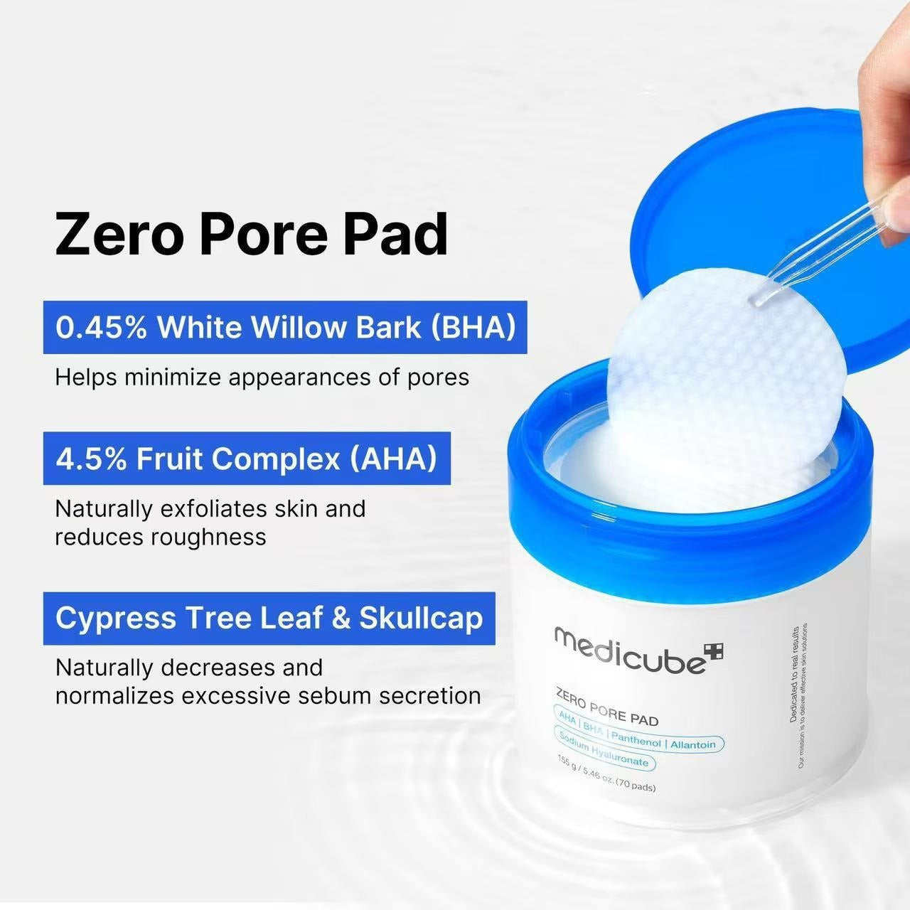 Lactic Acid Hydrating Facial Exfoliating Pore Care Pads