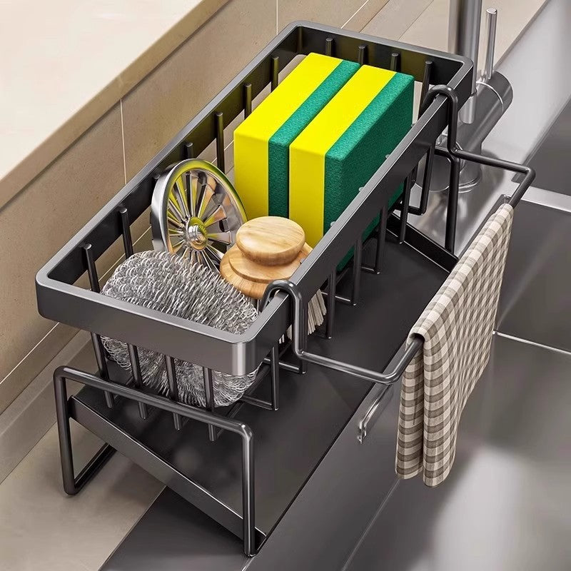 Kitchen storage rack, rag storage and draining rack