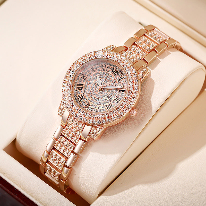 Luxury Rose Gold Diamond Ladies Quartz Watch