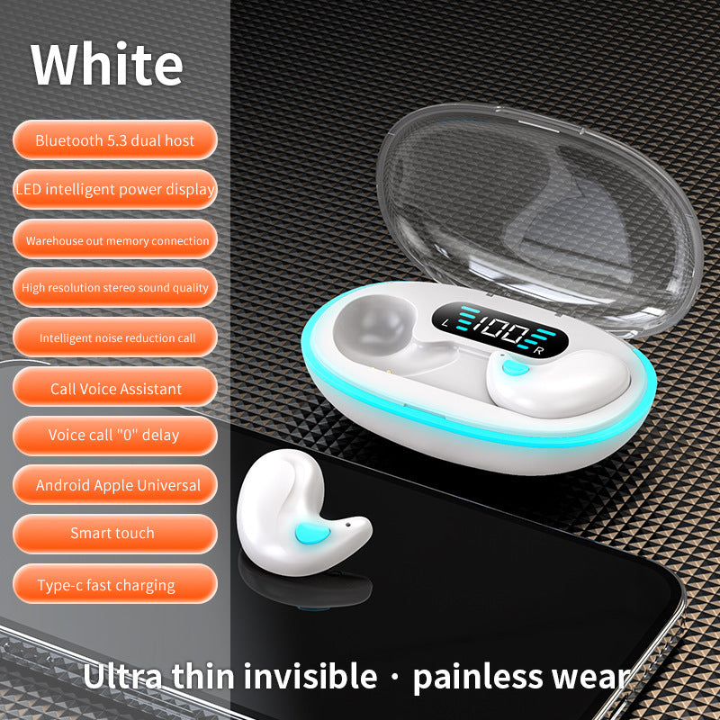 Invisible Sleep Bluetooth Headset with Bone Conduction and Noise Reduction