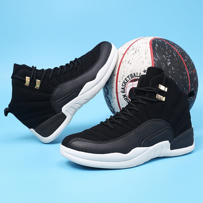 Winter men's white high-top sports super-fine shoes