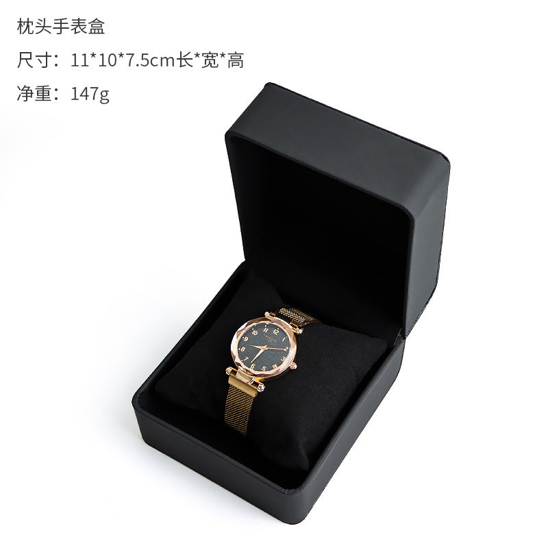 Advanced sense PU car line watch box business pocket watch watch portable zipper fashion jewelry box storage cross-border