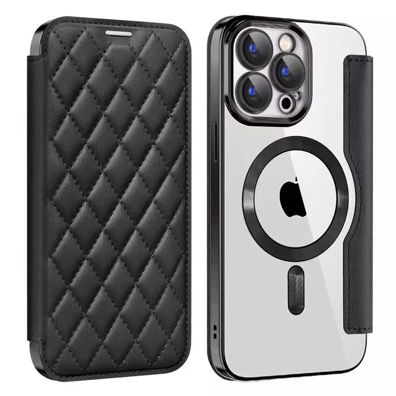 Magnetic Flip Card Leather Case