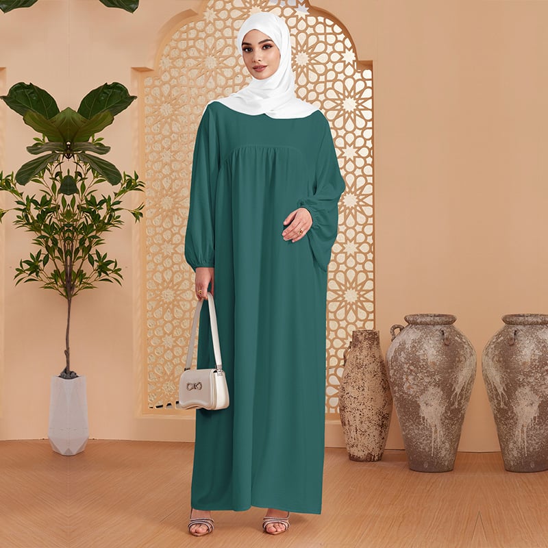 Abaya Robe Women's Long Dress Middle East Turkey Solid Color Simple Loose dress