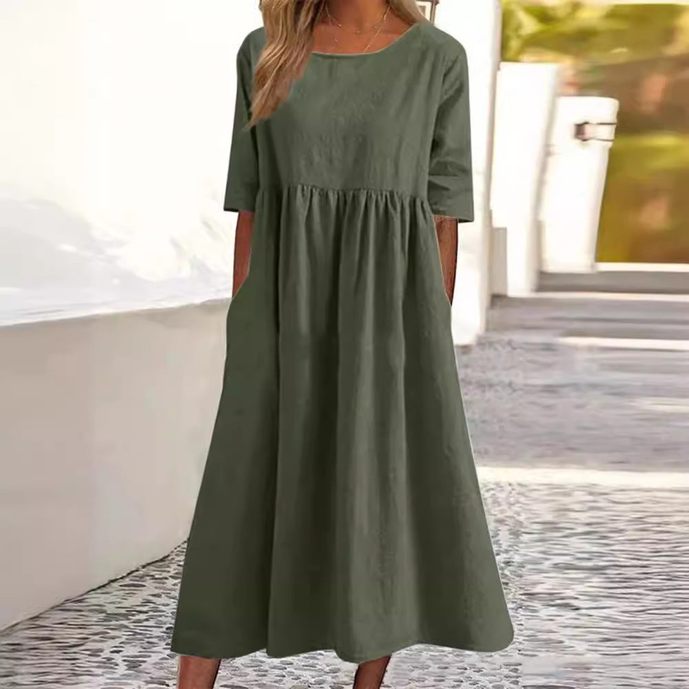 Loose round-neck dress
