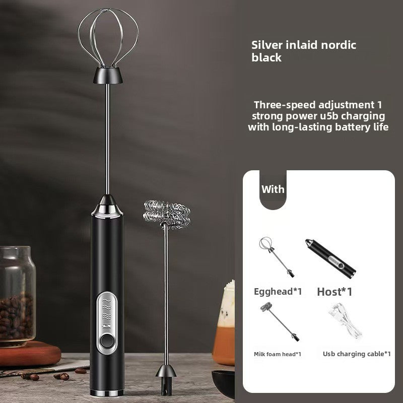 Electric Milk Frother Handheld Whisk for Coffee