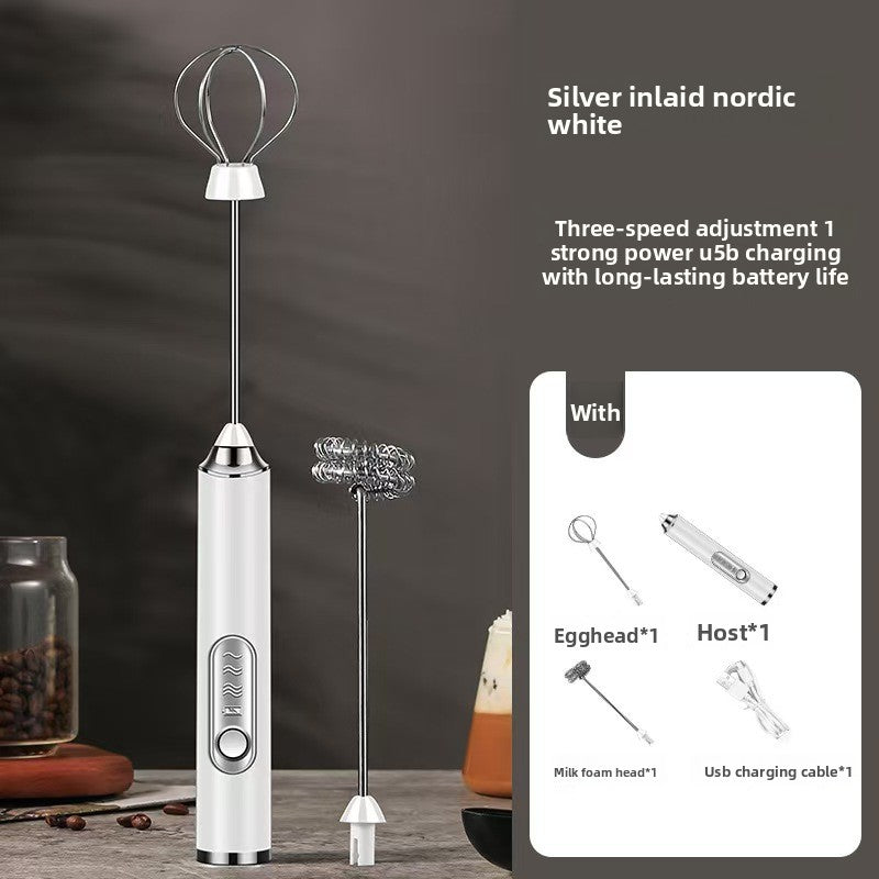 Electric Milk Frother Handheld Whisk for Coffee