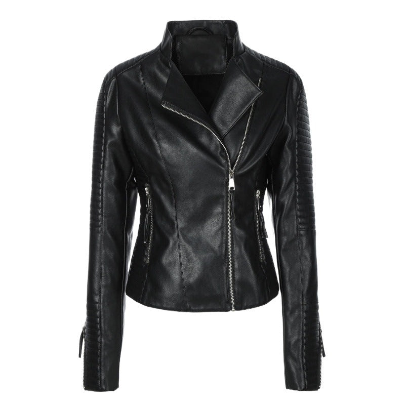 Women's Vintage PU Leather Biker Jacket