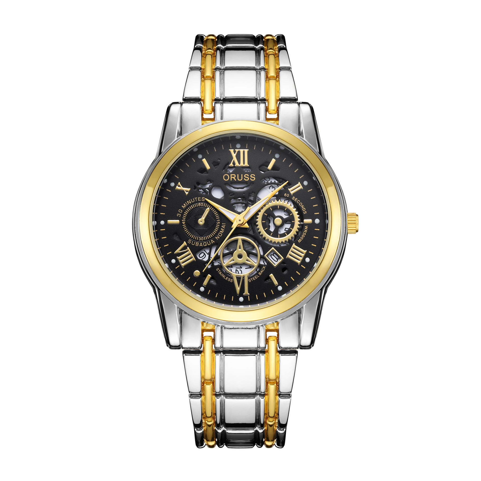 Automatic Quartz Men's Watch Waterproof Luminous Stylish Alloy Strap