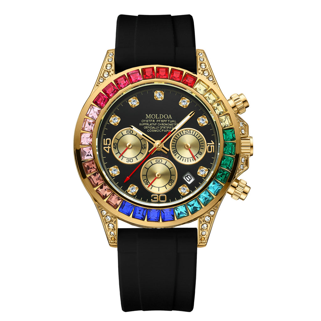 Mens Calendar Waterproof Watch with Luminous Feature