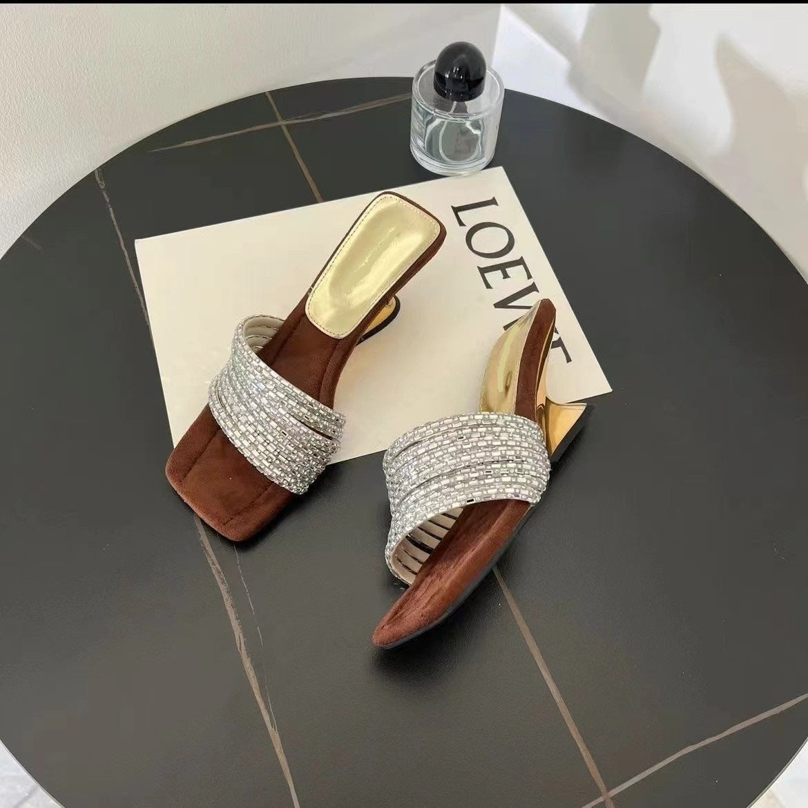 French Style Rhinestone Sandals for Women