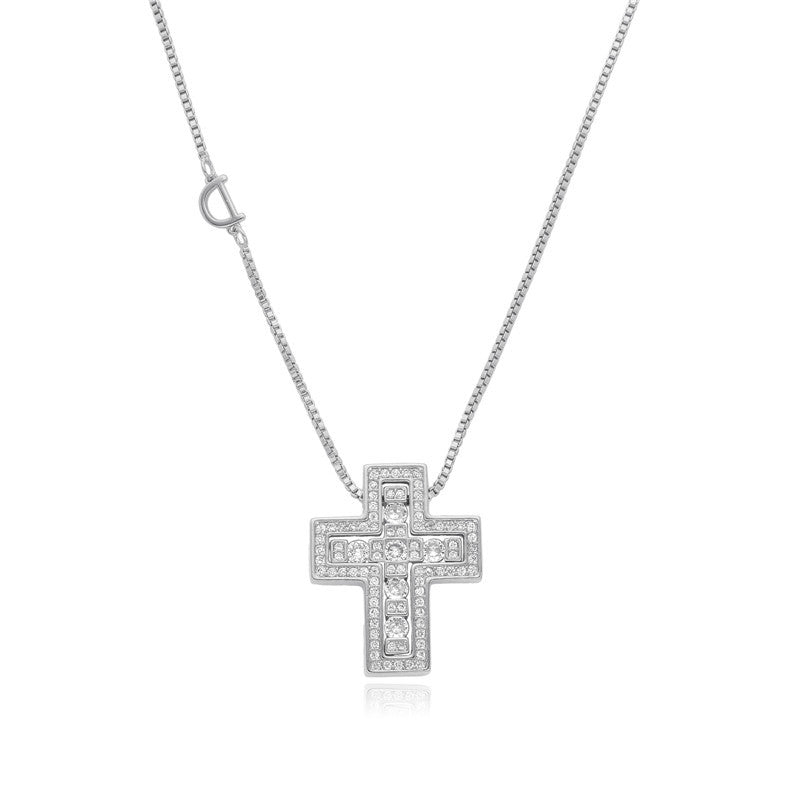 Full diamond cross necklace