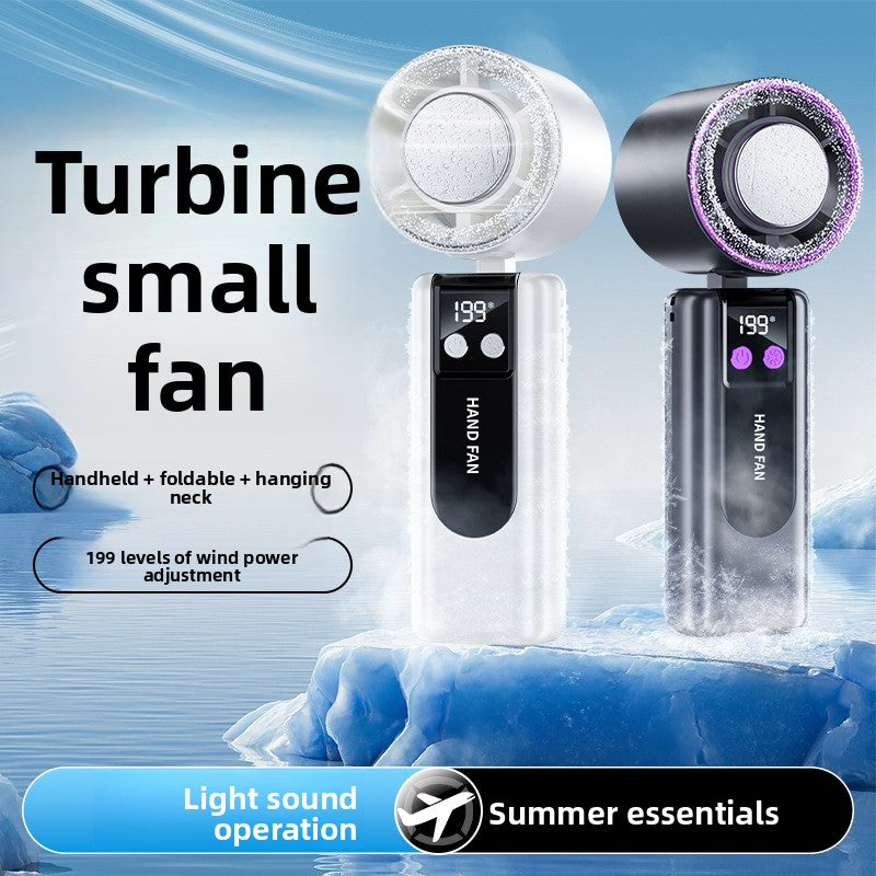 Foldable Portable USB Rechargeable Mini Cooling Fan with Digital Display