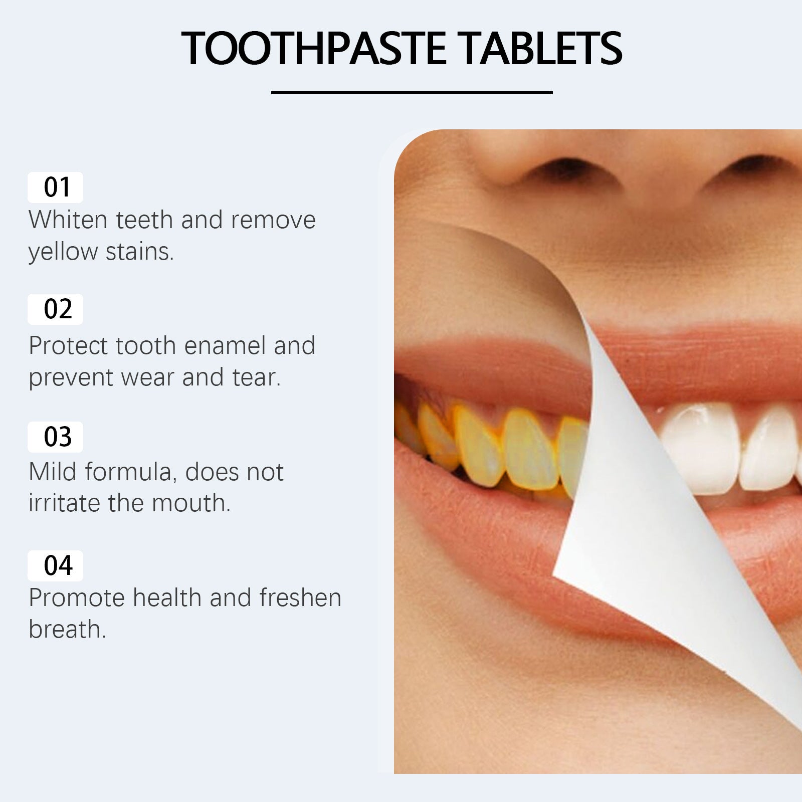 Oral cleaning care toothpaste tablet
