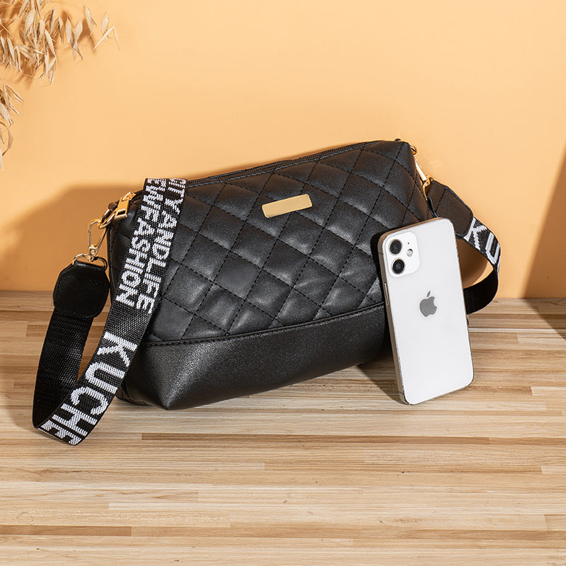 Embroidered Shoulder Bag - Small Square Bag for Women