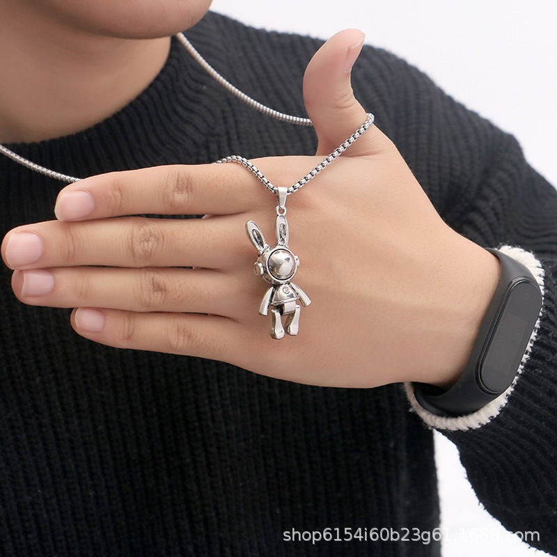 Mechanical rabbit necklace