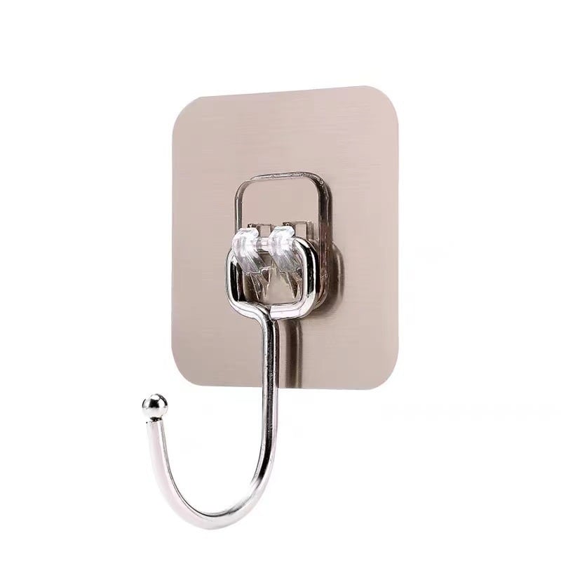 Metal large hook with strong adhesive and no need for drilling holes