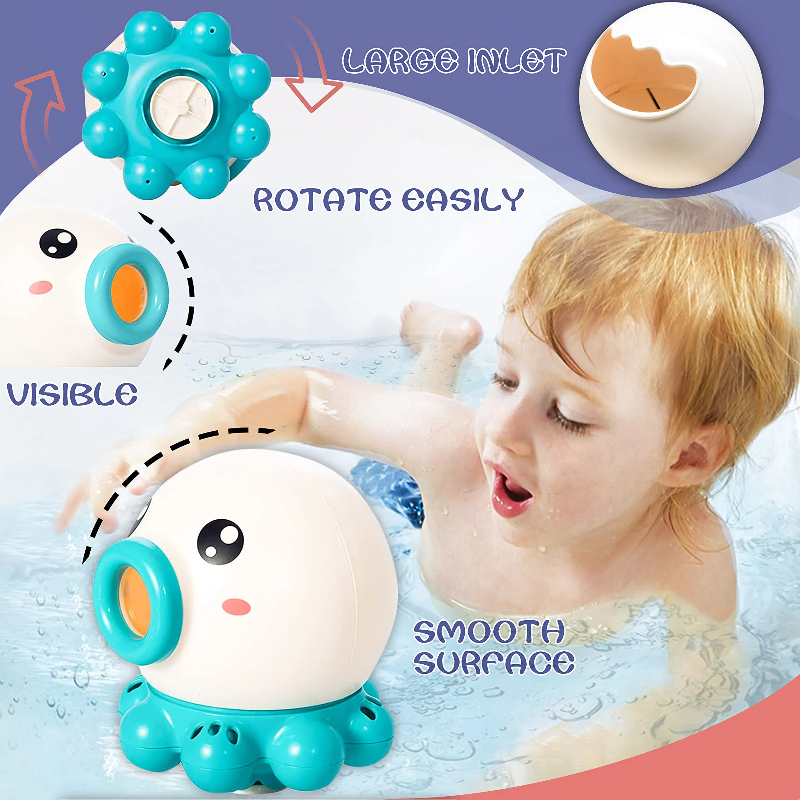 Baby Bath Toys Bathroom Water Spraying Octopus Shower