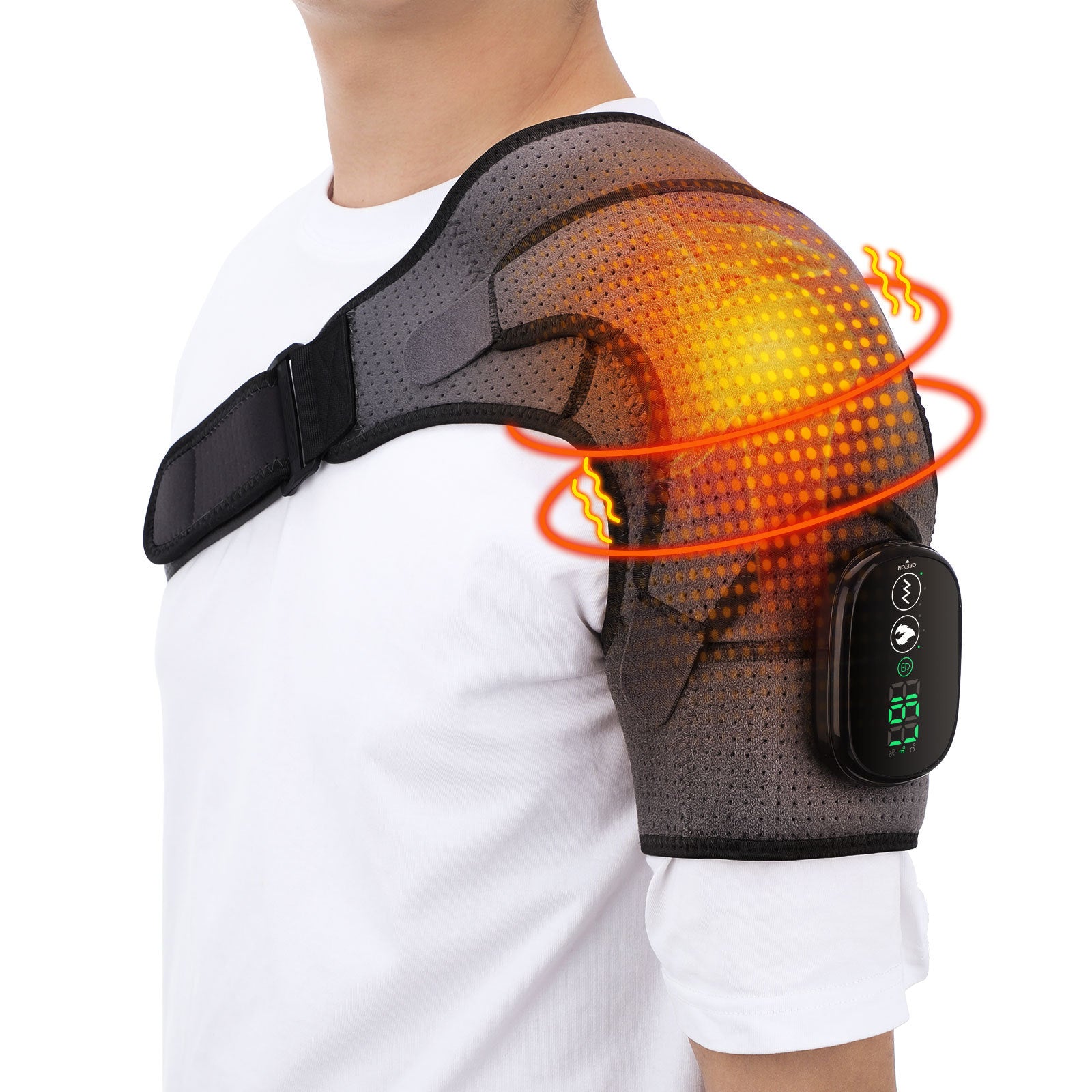 Electric heating massage shoulder support
